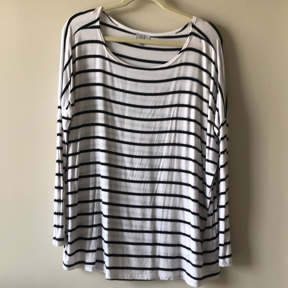 White & Black Striped Tunic